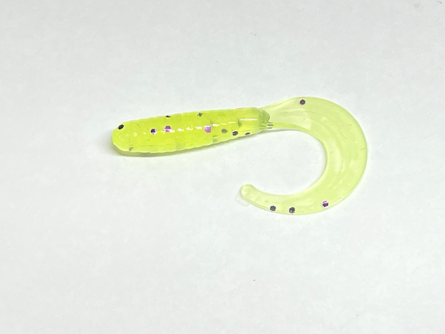 2” Chartreuse & Sprinkles Grub